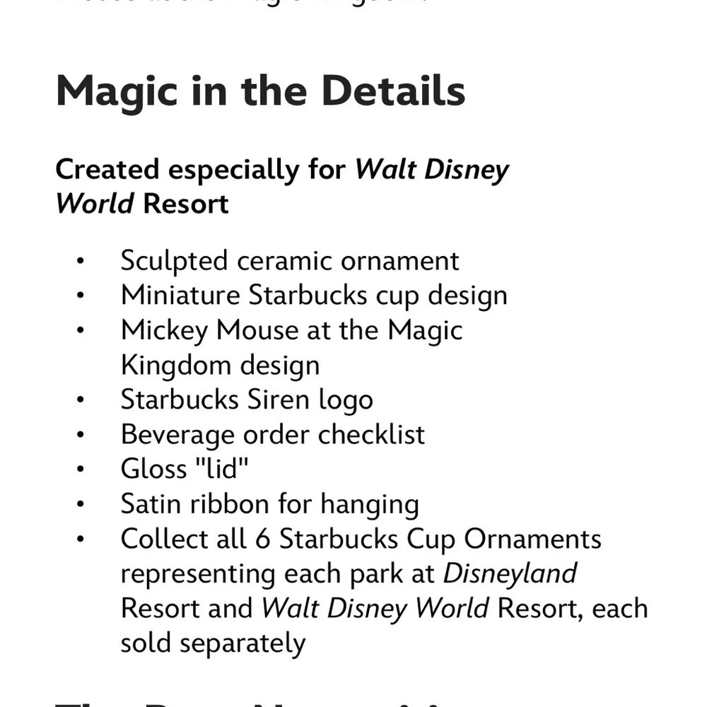 🆕 Disney Parks | Magic Kingdom x Starbucks Mickey Mouse Coffee Cup Ornament